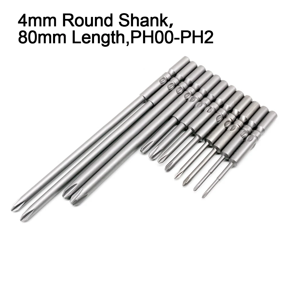 

4mm Round Shank PH00 PH0 PH1 PH2 Magnetic Electric Cross Screwdriver Bit For 800 For Hand Tools Power Drilling