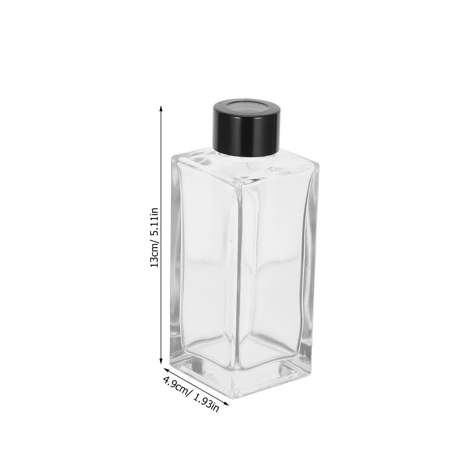 4Sets Bathroom Fragrance Diffuser Clear Glass Mini Perfume Diffuser Bottle Set 5x1.9in Reed Sticks Aromatherapy Home Scent