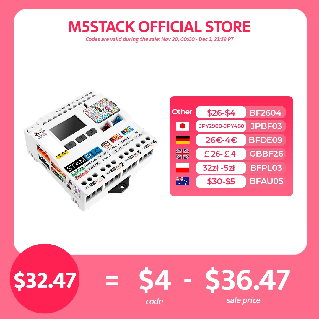 

Официальный контроллер ПЛК M5Stack M5stamp с M5stampS3
