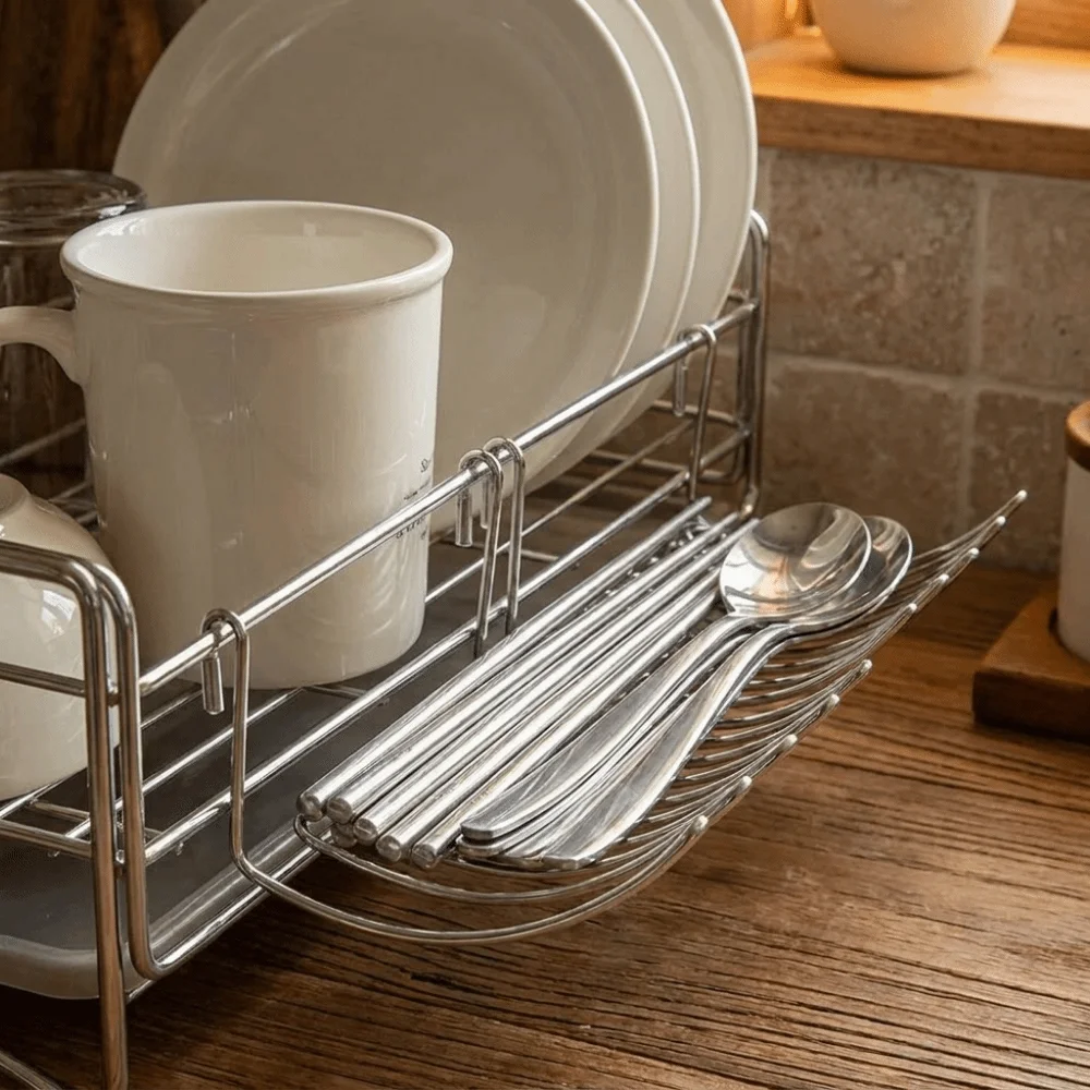 3PCS Stainless Steel Small Hanging Rack Draining Expansion Space Chopsticks Drainer Wall Mounted Soap Dish for Kitchen
