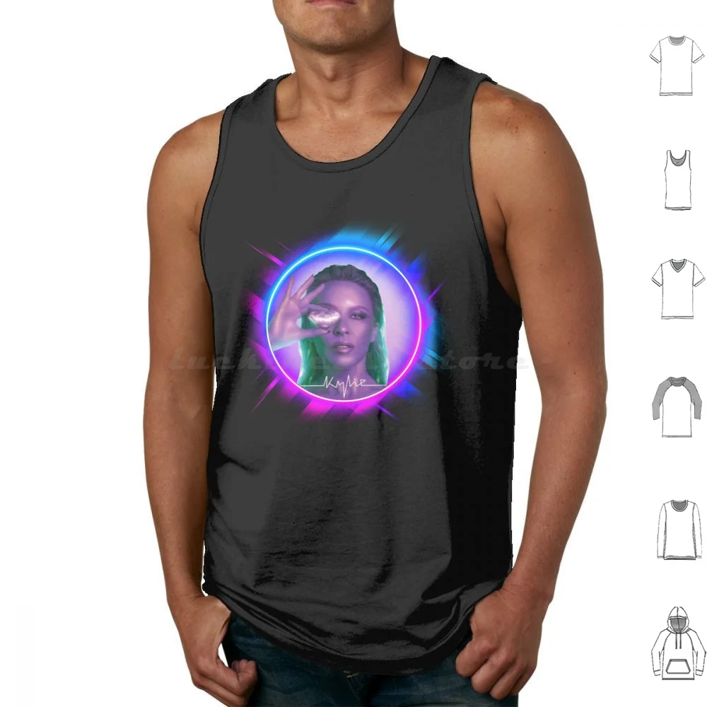 Kylie Tension Purple Glow Tank Tops Print Cotton Tension Pop Icon Music Kylie Minogue