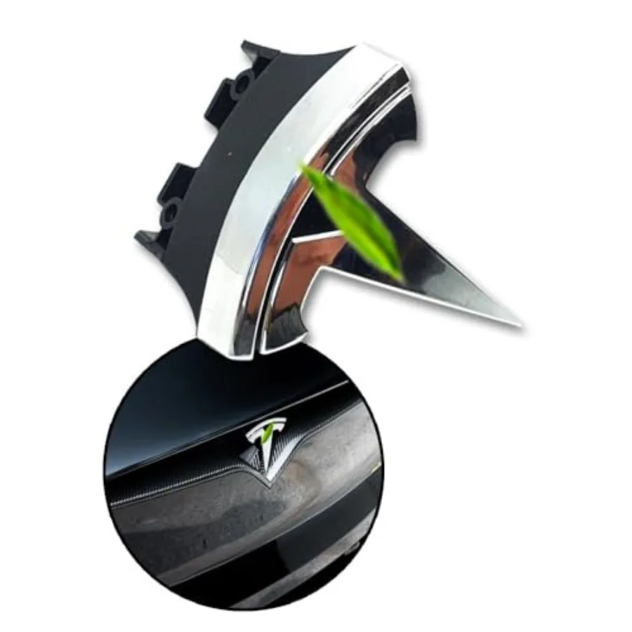 

Front Hood/Grille Bright Emblem Logo Compatible with Tesla Model S - Chrome Pattern 1 Pcs