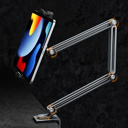 Aluminum 360 Adjustable Stand Holder Mount For 4-12.9 inch Mobile Phones Tablets PC Lazy Arm Bed Desk Tablet Support IPad Mini