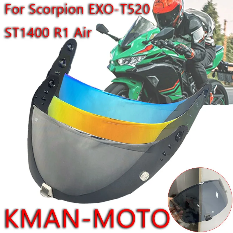 

R1 Face Shield for Scorpion EXO-T520/ST1400/R1 Airuv Protection Electroplated Windproof Dustproof visor Visiere Casque Moto