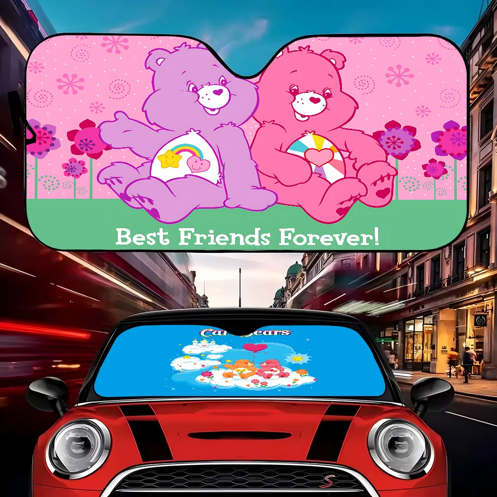 Cute Care B-Bears Anti-Scratch Windshield Sunshade Car Window Windscreen Cover Sun Shade Auto Sun Visor Car-covers Car Solar