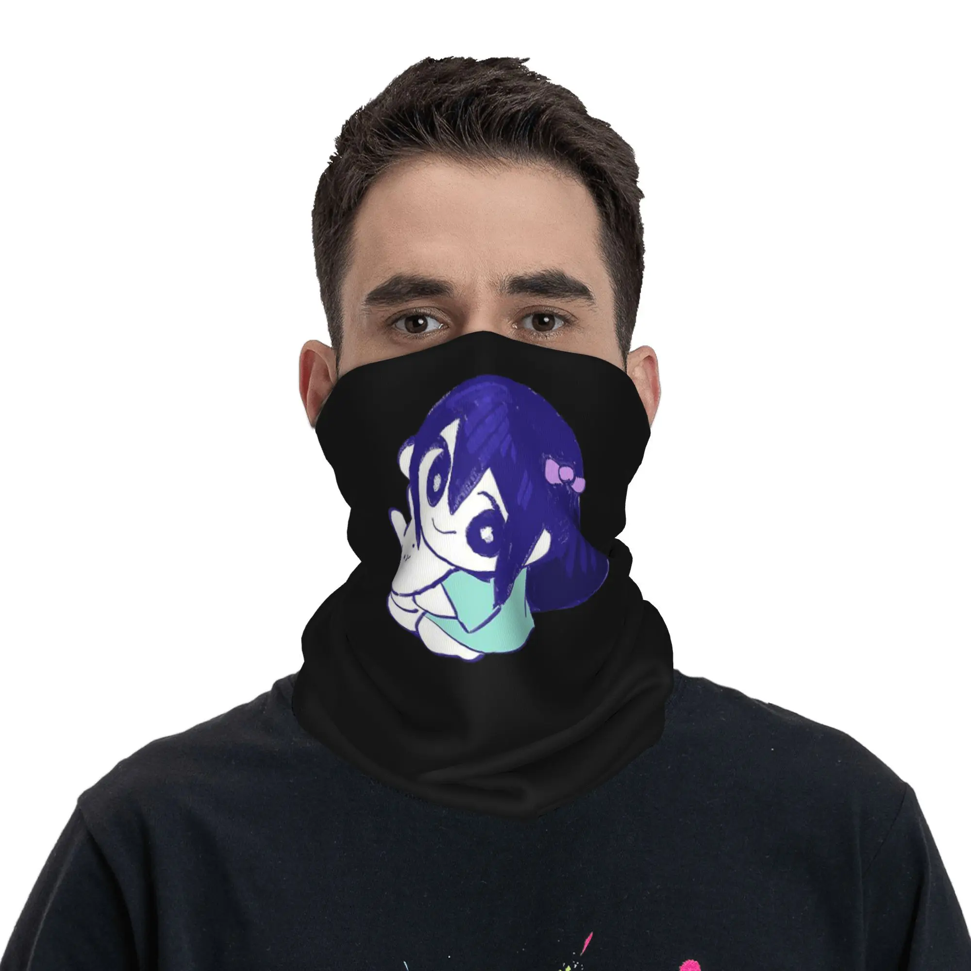 Omori Anime لعبة فيديو باندانا غطاء الرقبة قناع مطبوع وشاح متعدد الاستخدام قناع الوجه الرياضة في الهواء الطلق للرجال والنساء الكبار تنفس