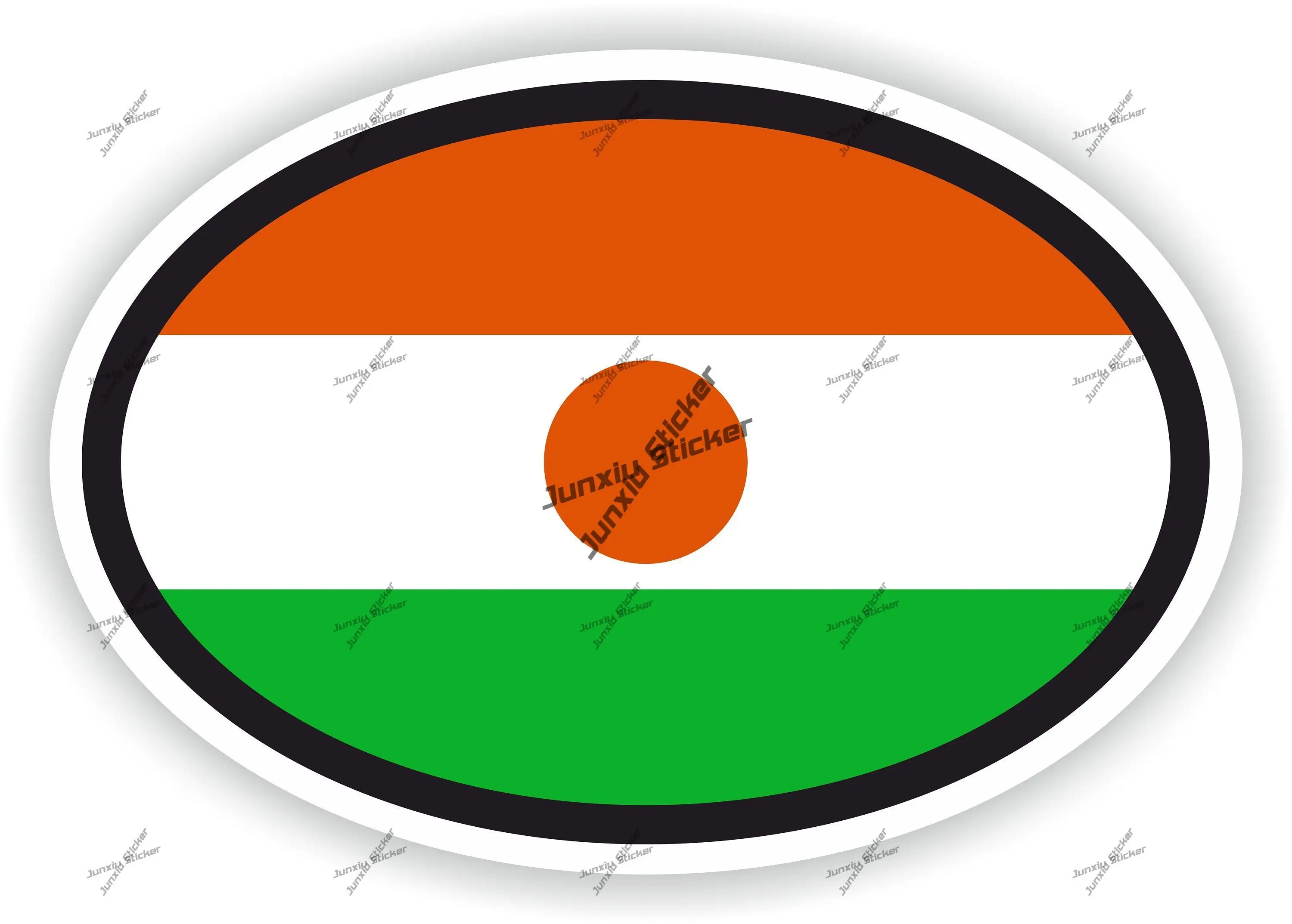 

Niger Oval Sticker with Flag for Bumper Laptop Book Fridge Motorcycle Helmet Door Tool Box PC Truck Camper Pickup Accessories