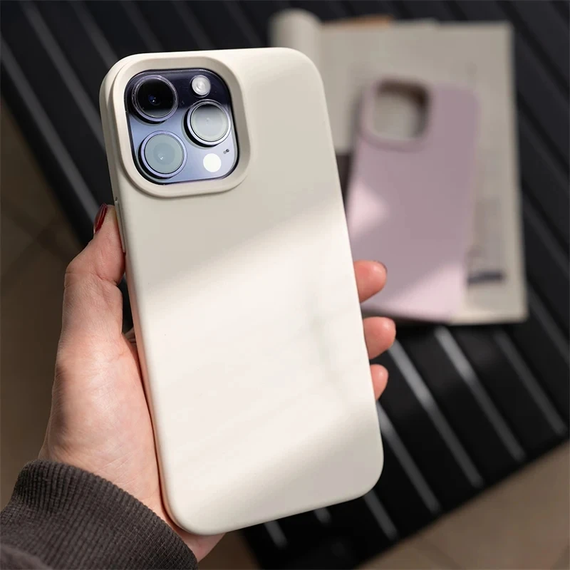 Fashion Original Liquid Silicone Phone Case For iPhone 13 14 15 Pro Max Plus 11 12 Mini X XS XR Soft Shockproof Full Cover