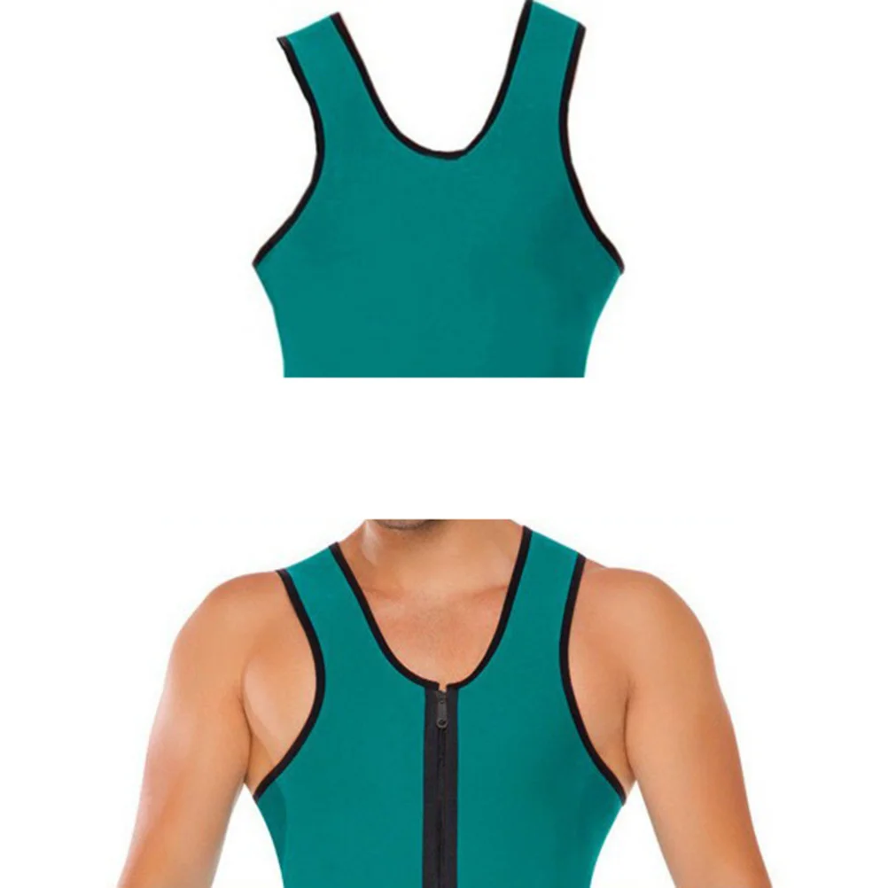 

Men Corset Vest Neoprene Rubber Double Sided Lamination Fabric Breathable Slimming Zipper Workout Clothing
