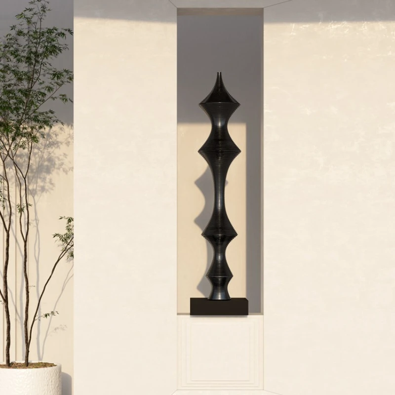 

High-end floor ornament thread surprise silent wind sculpture Italian display stand porch column decoration