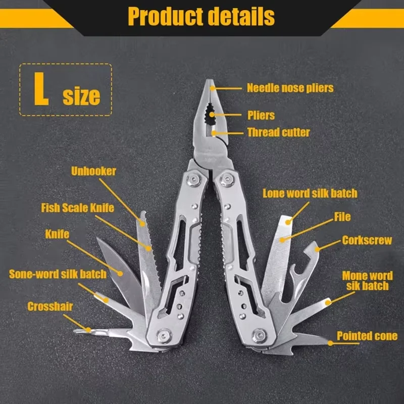 Stainless Steel Multi-tool Pliers Outdoor Combination Knife Pliers Folding Portable Multi-purpose Pliers Tools