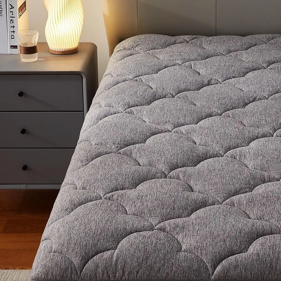 

Jersey Knit Mattress Pad, King Mattress Topper, Pillow Top Mattress Cover, Plush Fitted Mattress Protector Machine Washable King