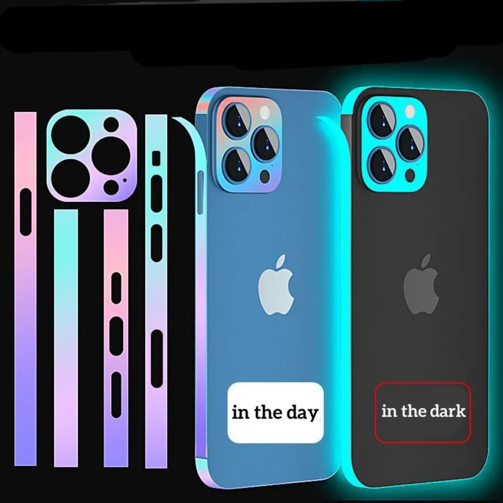 Luminous Edge Film Side Frame For iPhone 16 Pro Max 15 Dazzle Colour Skin Anti-Scratch For iPhone 14 15 16Pro Max Border Sticker