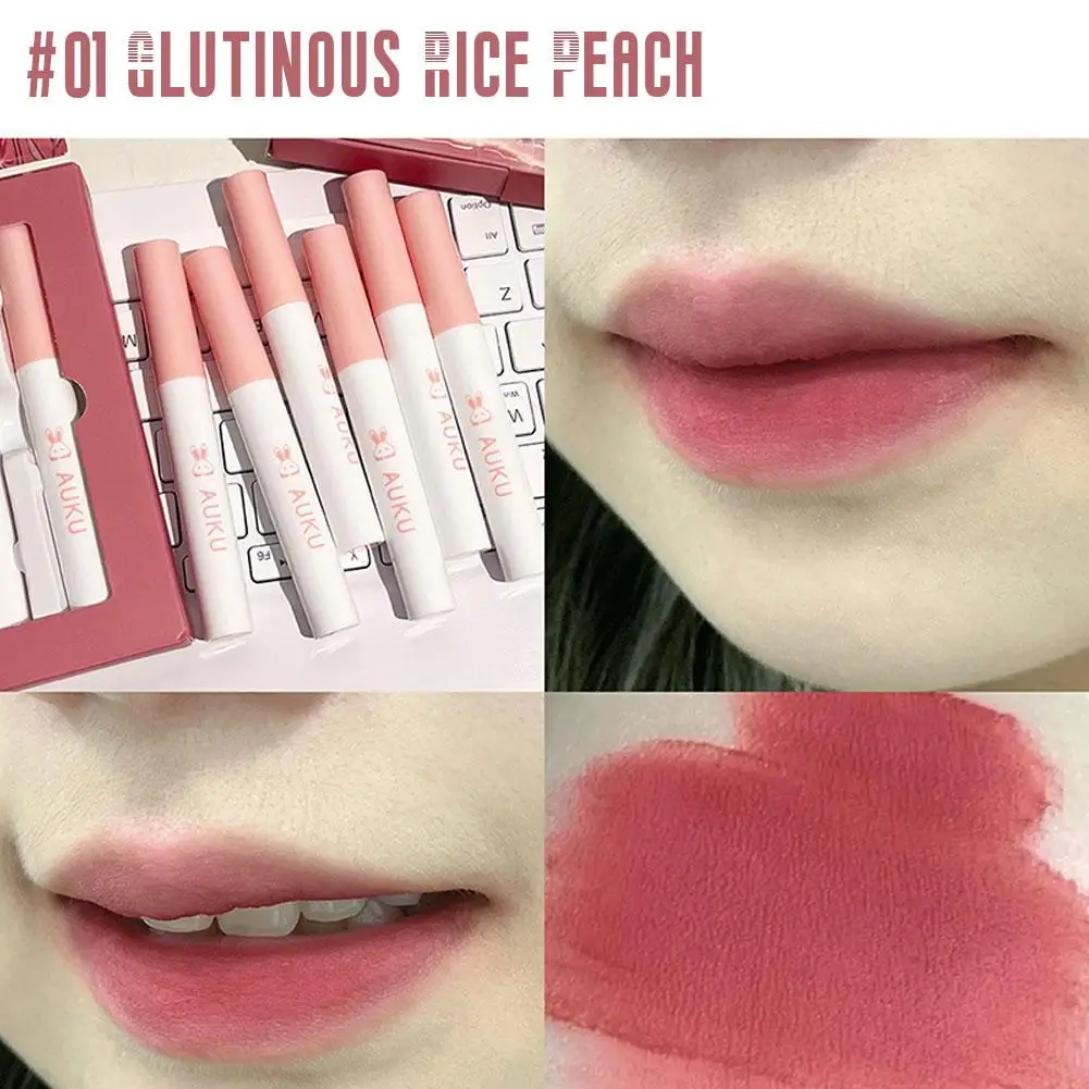 6PCS Lipsticks Set Velvet Matte Waterproof Long Lasting Fine Smooth Non-stick Cup Sexy Nude Color Lip Glaze Beauty Cosmetics