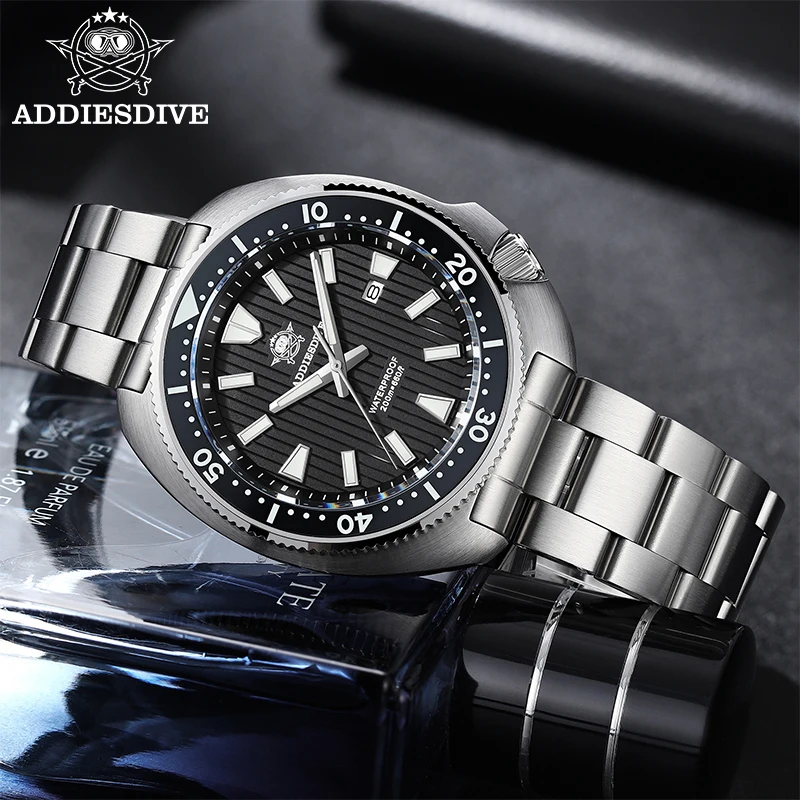Addiesdive 2025 novos homens abalone relógio ad2507 cristal de safira 20bar relógio de quartzo à prova dwaterproof água 316l aço inoxidável reloj hombre