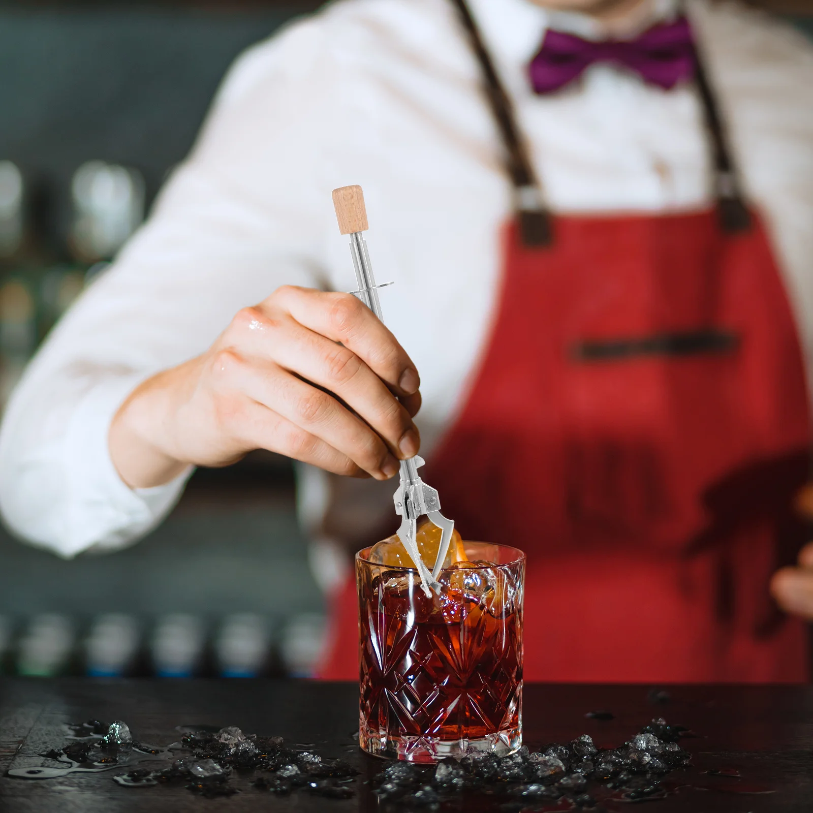 Pinza para hielo de acero inoxidable para alimentos, para asar, cocinar, servir aperitivos, pan tostado, abrazadera multifunción, agarrador de utilidad para Chef