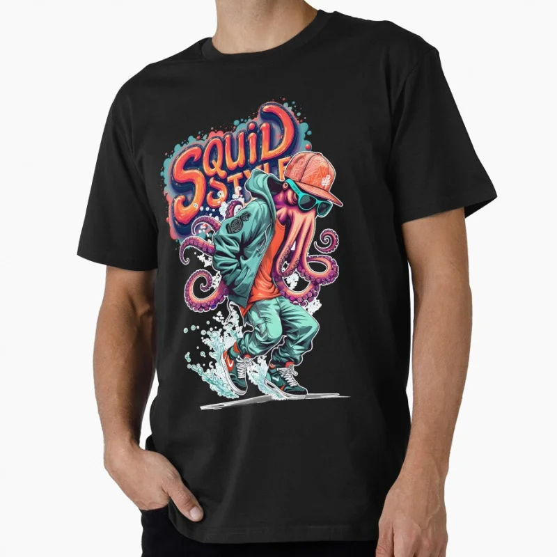 

Funny squid style Cute Splatoon Gift T shirt for man Large size Tops Anime Videogame Graphic Print Y2k Clothes Cartoon Tee