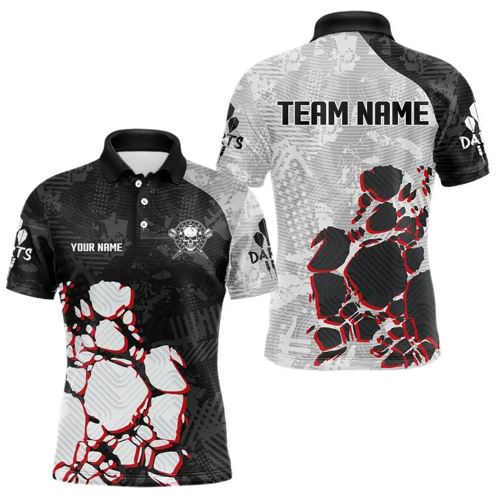 Custom Name Team Darts Polo Shirt Men's 3D Print Darts Board Dart Player Uniform Summer Breathable Quick Dry Casual Golf Shirt