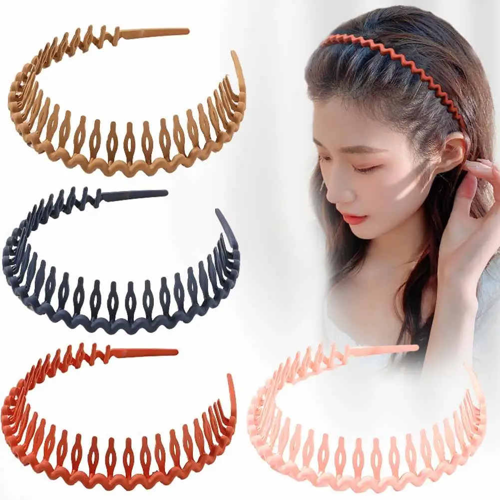 

Elegant Simple Wave Hairbands For Women Trendy Toothed Non-slip Hair Combs Hair Accessories Girl Face Wash Sports Headbands P0Y2