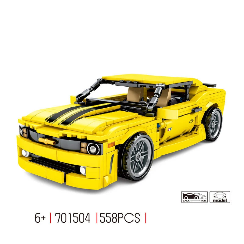 

Technical 1:18 Scale America Muscle Sport Car Building Block Camaroes Model Pull Back Vehicle Bricks Supercar Toys Collection