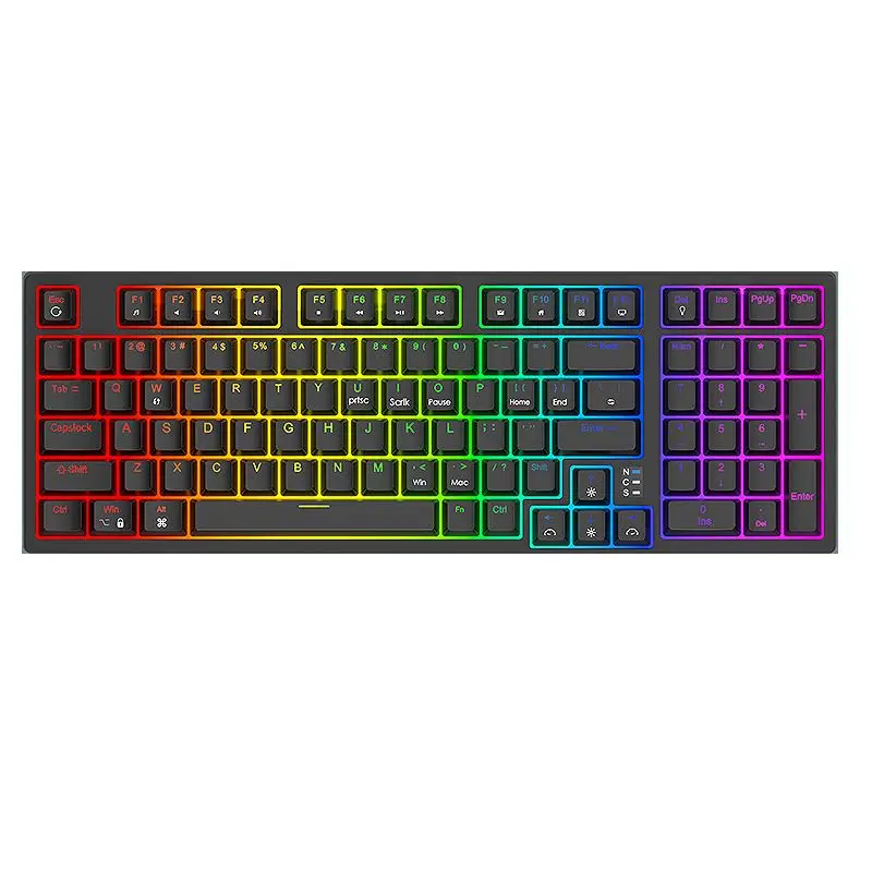 

97 Keys Mechanical Gaming Keyboard Hot Swappable RGB Backlit OEM Profile Type-C Wired 98% Layout Gaming Keyboard Readson H98