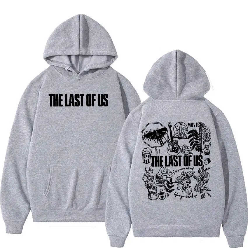 Movie The Last of Us Print Hoodie Men\'s Women Retro High Quality Fashion Sweatshirt Casual Pullover Oversized Hoodies Streetwear