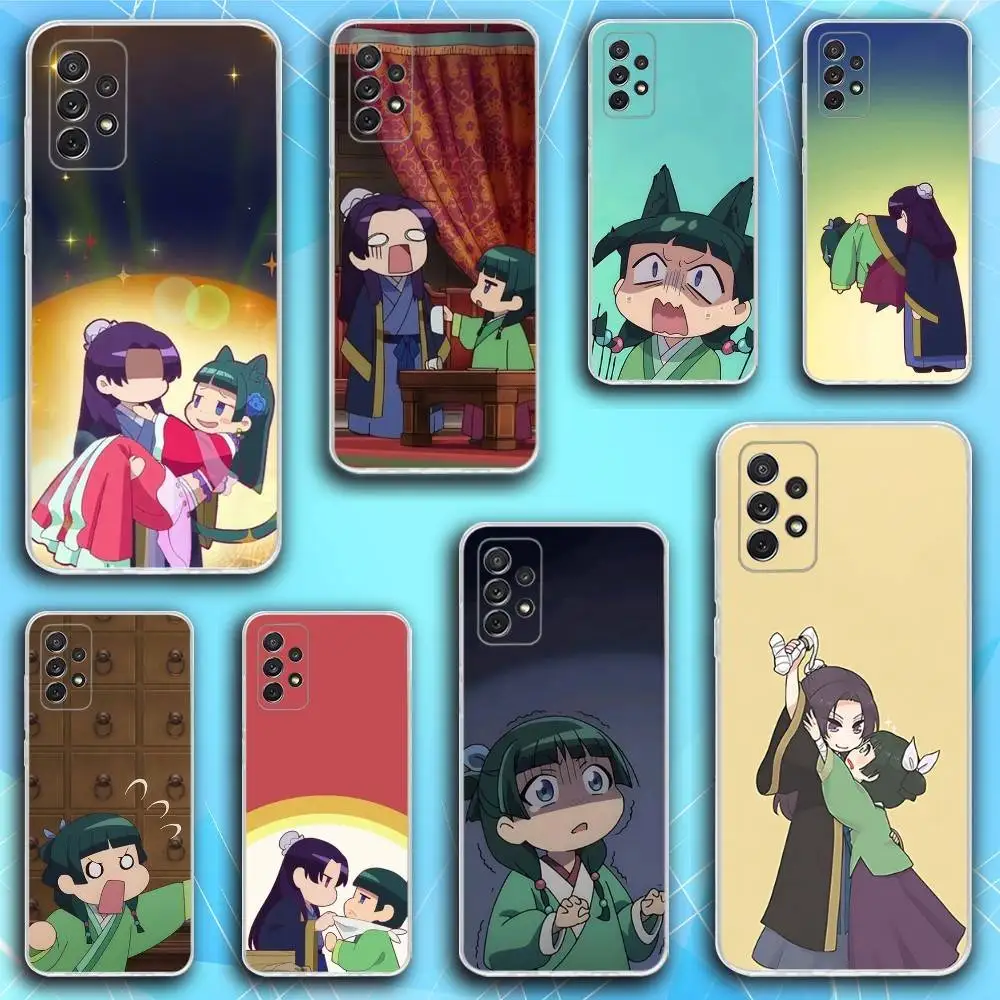 

A-Apothecary Cute Maomao Phone Case For Samsung S30,23,21,22,20, FE lite,S10,9,8,7 PIus Note20ultra Soft Transparent