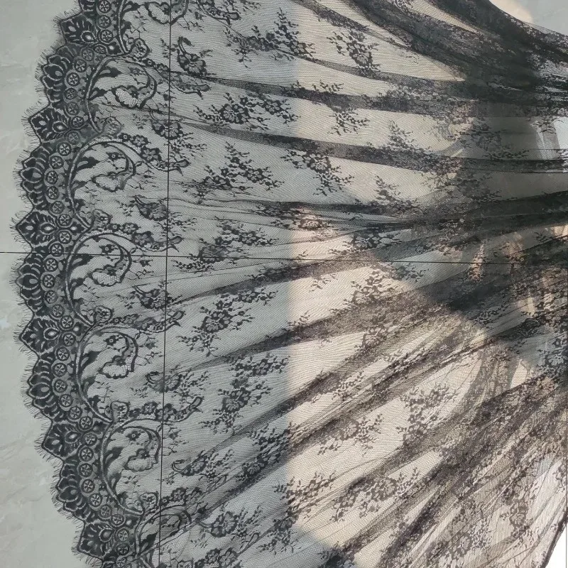 

Классическая мягкая кружевная наклейка с вышивкой ресниц шириной 1,5 м, ткань ручной работы, материал «сделай сам», свадебное платье, аксессуары для украшения одежды