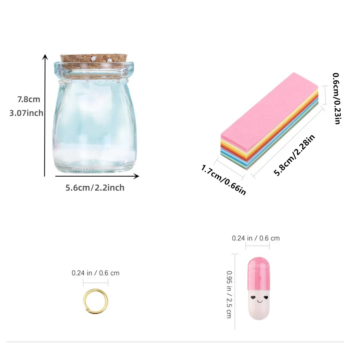 50pcs Message Capsule In Bottle Transparent Letter Love Pill Emoticon Smile Pills With Roll Paper Wedding Valentine's Gift