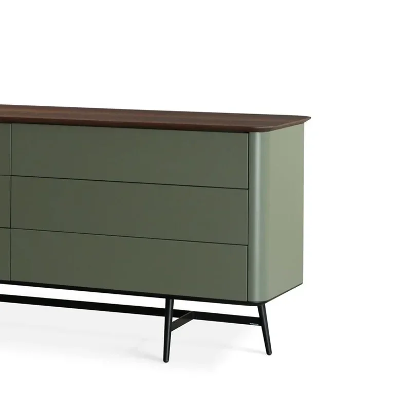 Italian minimalist paint six-chest cabinet, functional storage drawer cabinet solid wood porch cabinet