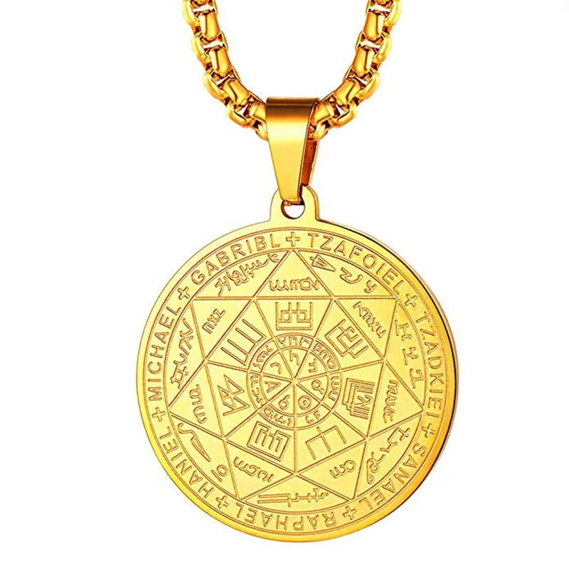 Metatron Cube Seven Archangel Pendant Sacred Geometry Seal Of Salomon Pendant Tetragrammaton Men Angels Sigil Talisman Necklace