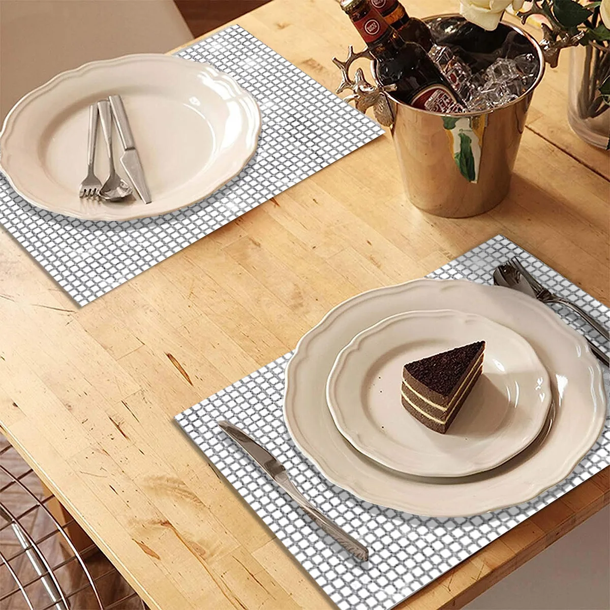 CX 5PCS sequined plaid placemat Nordic style wedding party decoration placemat photography photo props