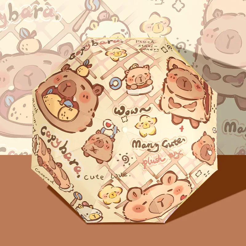 

Ins Sle Simple Fre Capybara Sunade Double Layer Umbrella Cute High Aesthetic Value Rain And Sun Protection Foldable Umb...