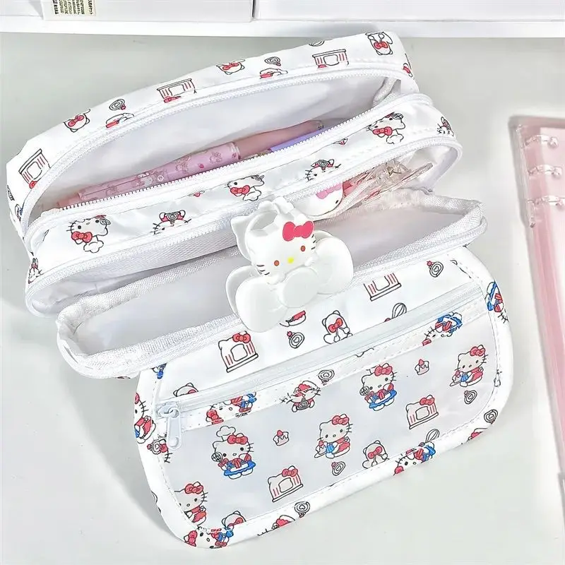 Imagem -03 - Sanrio Hello Kitty Lápis Case Pachacco Grande Capacidade Multi-camada Bolsa de Armazenamento Estudante Bolsa de Lápis Caixa de Papelaria Material Escolar