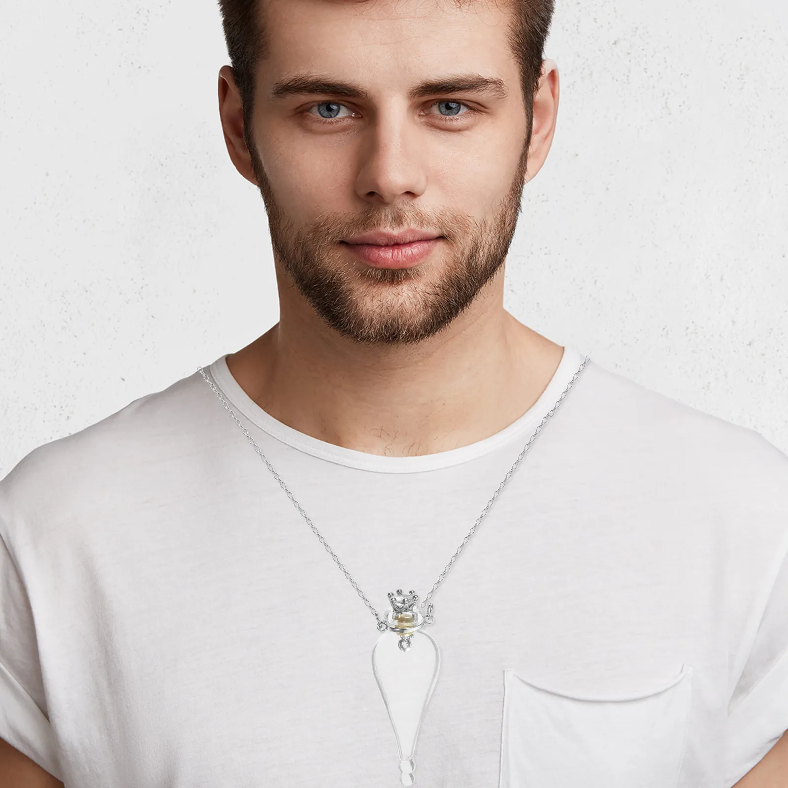 

Миниатюрное стеклянное колье-бутылочка с цепочкой, маленький кулон для загадывания желаний, для памятных вещей с медового месяца, портативное украшение для хранения, декоративное украшение