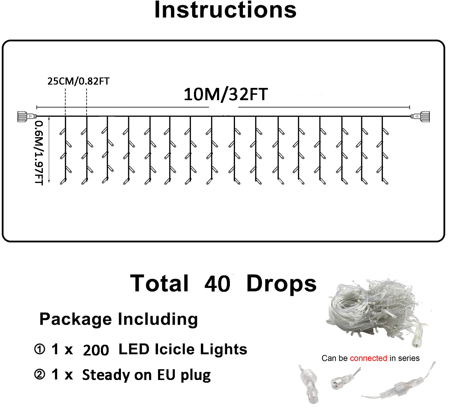 عيد الميلاد الديكور للمنزل الستار أضواء led 10 متر x 0.6 متر جارلاند ضوء الزفاف حديقة الشارع في الهواء الطلق ديكور المنزل أضواء الجنية