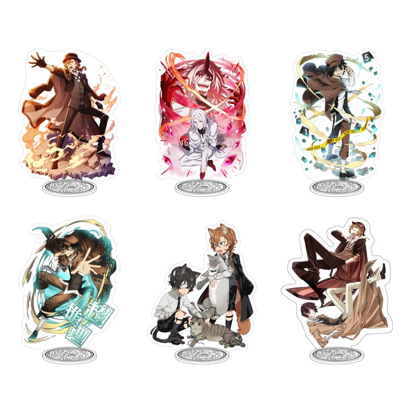 15CM Bungo Stray Dogs Anime Figure Dazai Osamu Nakahara Chuuya Acrylic Stand Model Plate Desk Decor Standing Sign Fans Gift 2022