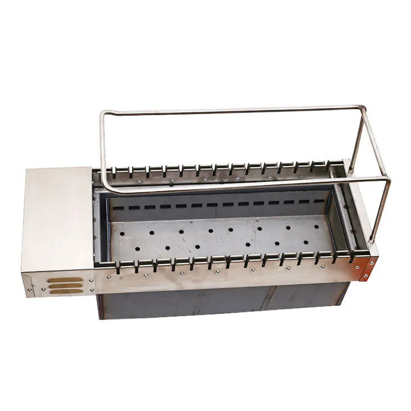 Automatic Flip Inlayable Skewers Kebab Machine Commerical Indoor Charcoal Grills 360 Rotary Stainless Steel Barbecue Grill