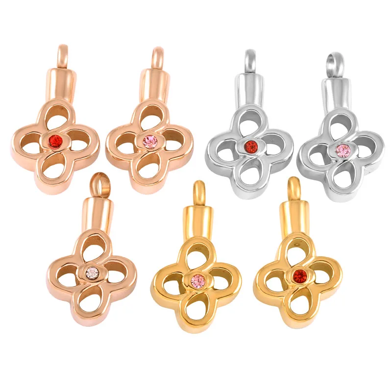IJD9199 Four leaf clover cremation necklace, funeral jewelry, commemorative urn, ashes, male and female pendants, and amulets