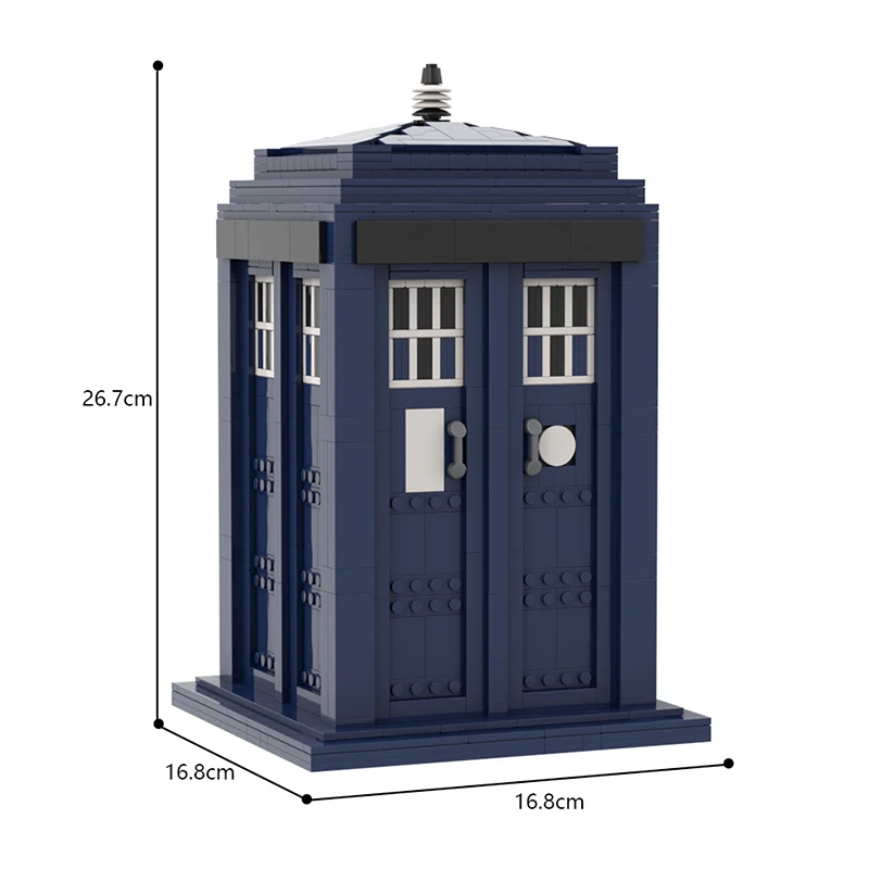 Mysterious Doctor Blue Phone Box Building Block Time and Relative Dimension in Space Tardis Gate Assembly Kit Toys Birthday Gift