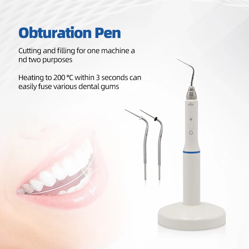 Dental Cordless Wireless Gutta Percha Obturation System Endo Electric Heated Pen with 2 Tips Dentistry Tool