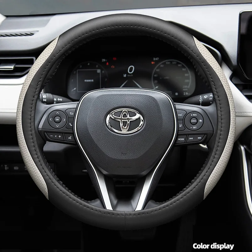 

For Toyota Camry Corolla Avalon Venza Wildlander RAV4 Universal Car Steering Wheel Cover Shell Car Accessories Genuine Leather