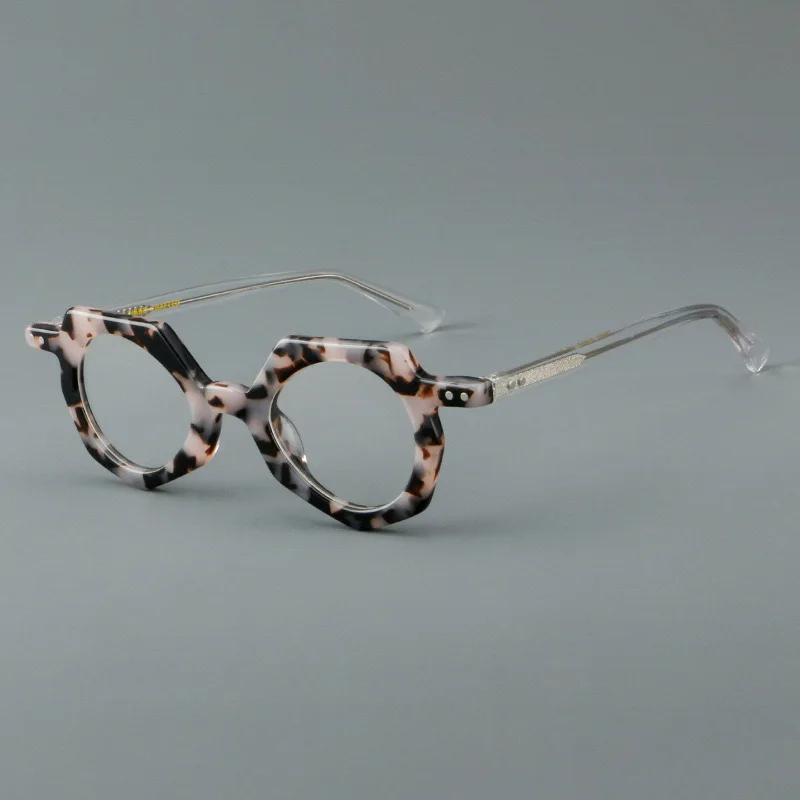 

New small round glasses frame male 76803 literary retro handmade acetate fiber female glasses frame