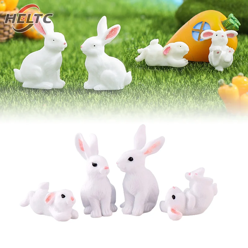 

Cute Rabbit Easter Miniature Resin Craft Mini Bunny Ornament Fairy Garden Supplies Home Figurine Animal Garden Ornament