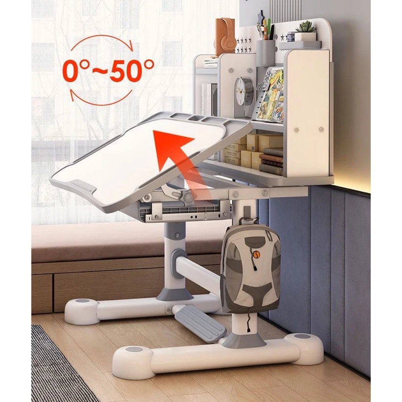 Household Student Desk and Chair Set Height Adjustable, Ergonomic Children Writing Study Table