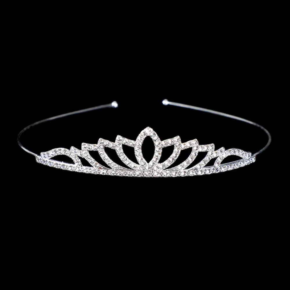 Crown Headband Crystal Rhinestone Crown Crystal Tiara Fashion Alloy Hair Jewelry Women's Hair Crowns Girls Rhinestone Hair Band