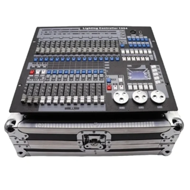 1024 DMX console with flight box DJ disco controller mobile headlight lamp laser lamp series stage lighting console equipment