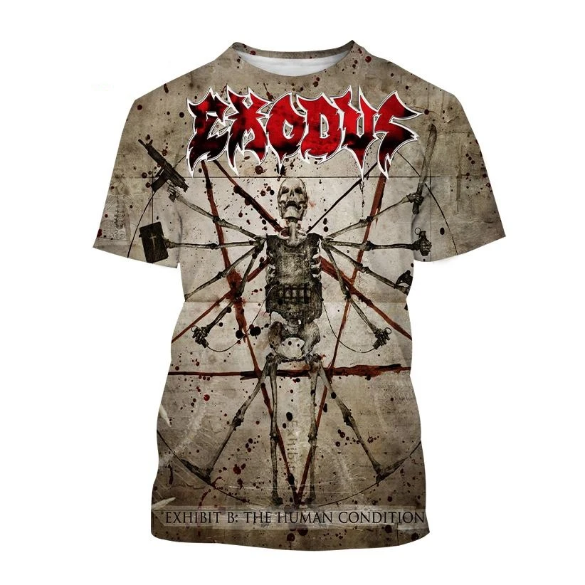 Exodus Rock Band 3D Printed T-Shirts Summer Men Women Fashion Streetwear Oversized Short Sleeve T Shirt Male Tees Tops Clothing