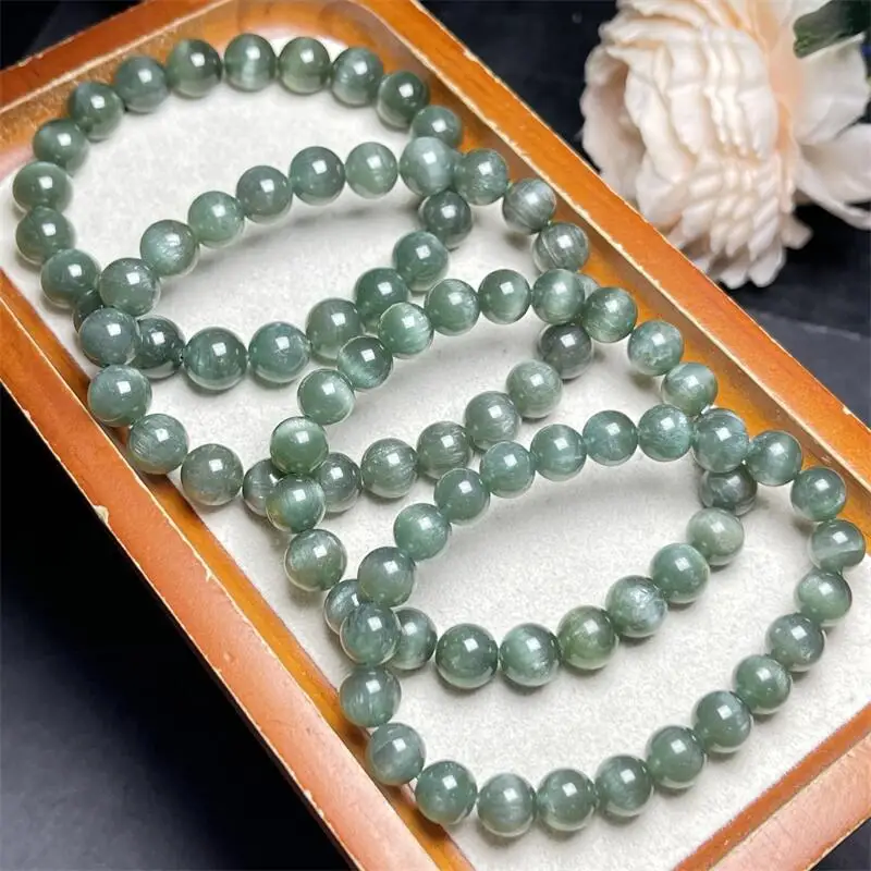 Natural Green Apatite Bracelet Women Fashion Charm Crystal Healing Energy Gemstone Yoga Jewelry 1PCS 8/9MM