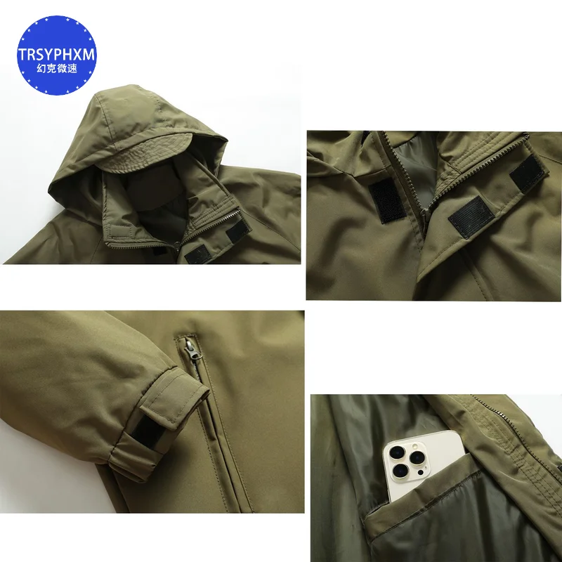 TRSYPHXM 2024 new Spring men's coat trend casual hooded jacket Spring and Autumn men's coat solid color autumn outfit hooded top